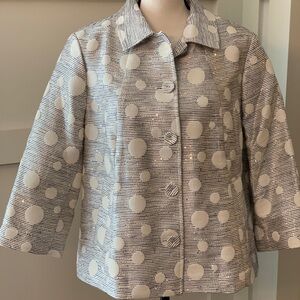 Chico’s Shine Jacquard Circles and Shine blazer